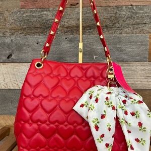 NEW Betsey Johnson Heart Shoulder Handbag